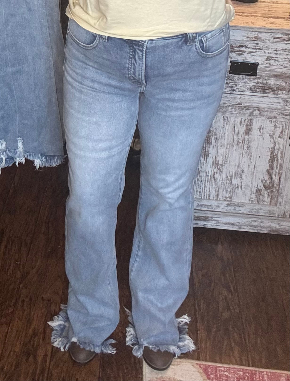 Mid Rise Tummy Control Flare Jeans