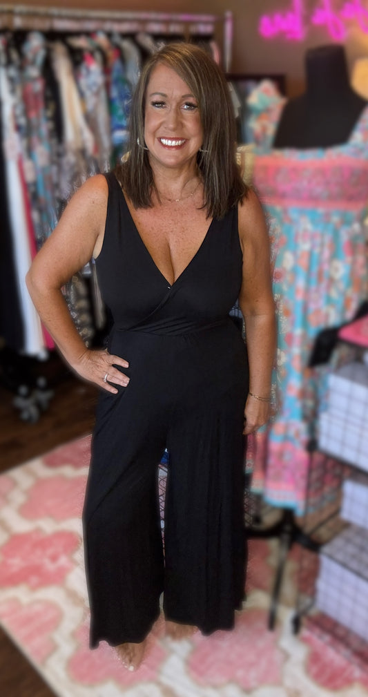 Deep V Jumpsuit
