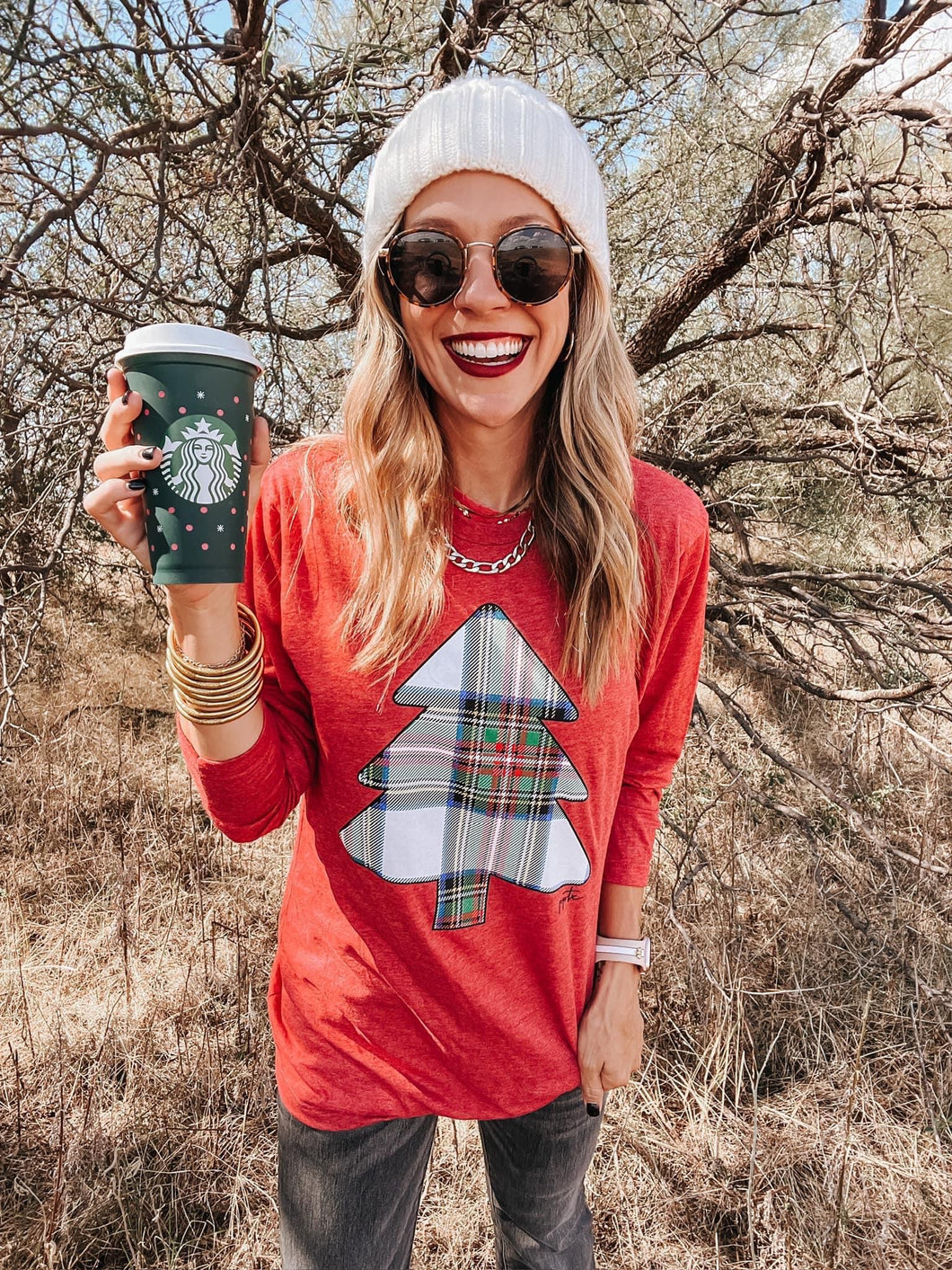 Plaid Tree Tee