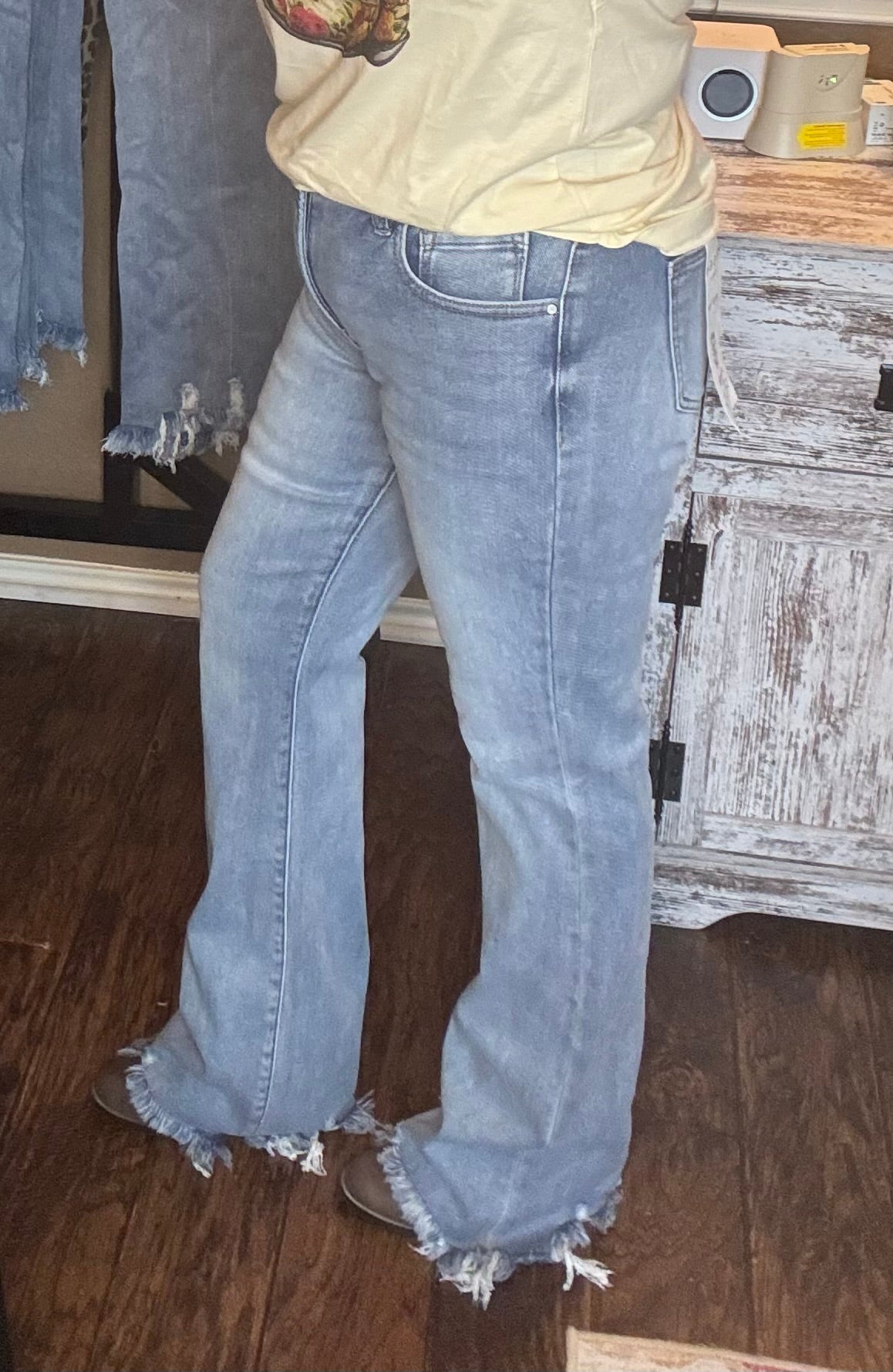 Mid Rise Tummy Control Flare Jeans