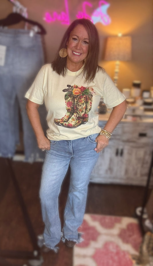 Mid Rise Tummy Control Flare Jeans