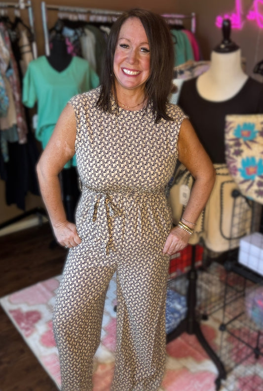Printed Wide Leg Jumpsuit