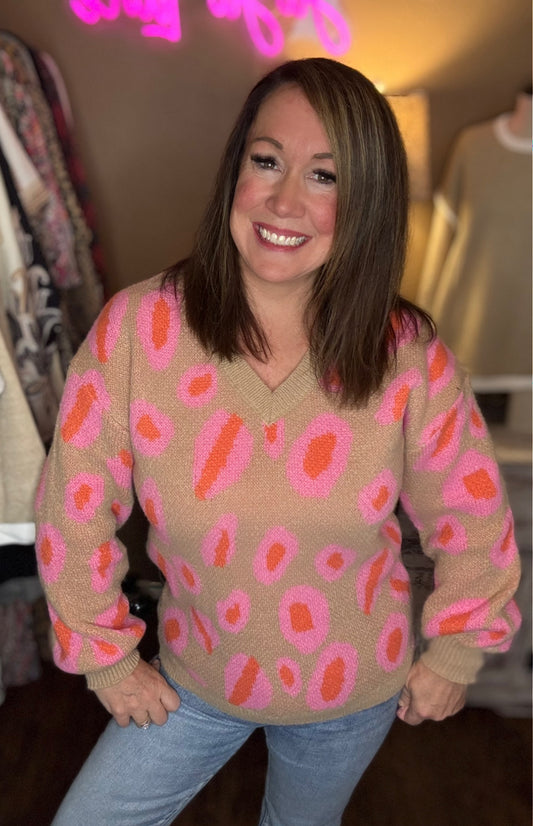 Pink Leopard Sweater