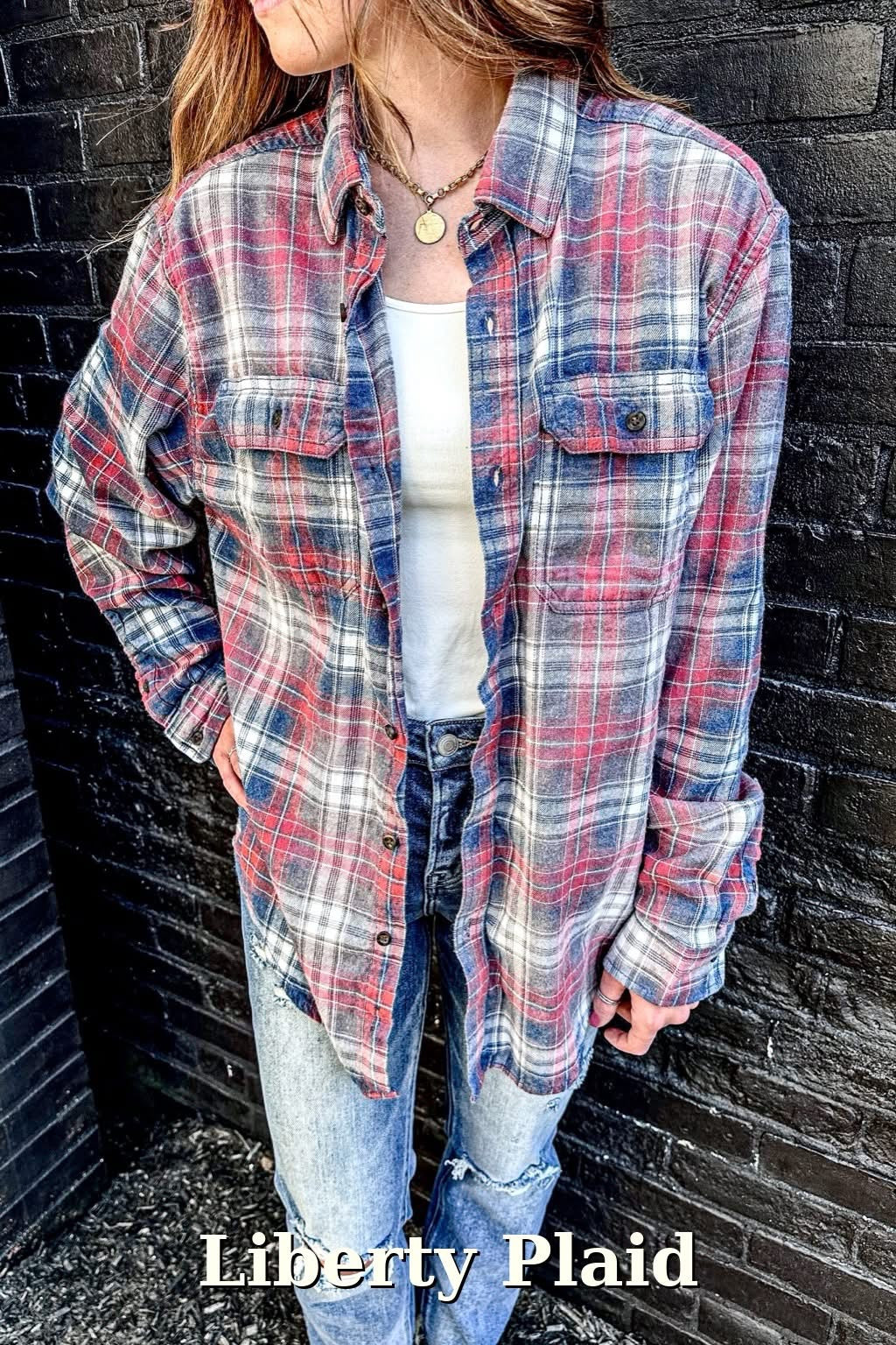 Distressed Flannel Preorder - Liberty Plaid