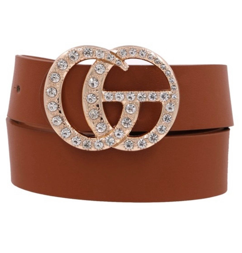 Brown Rhinestone Belt