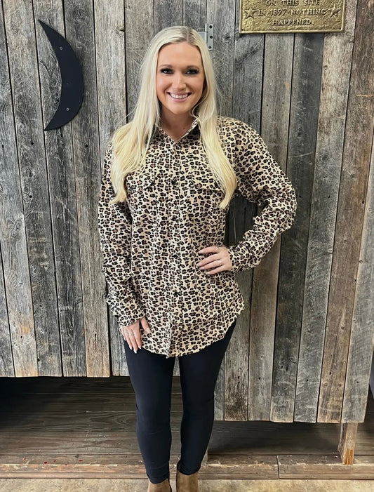Oversized Leopard Flannel