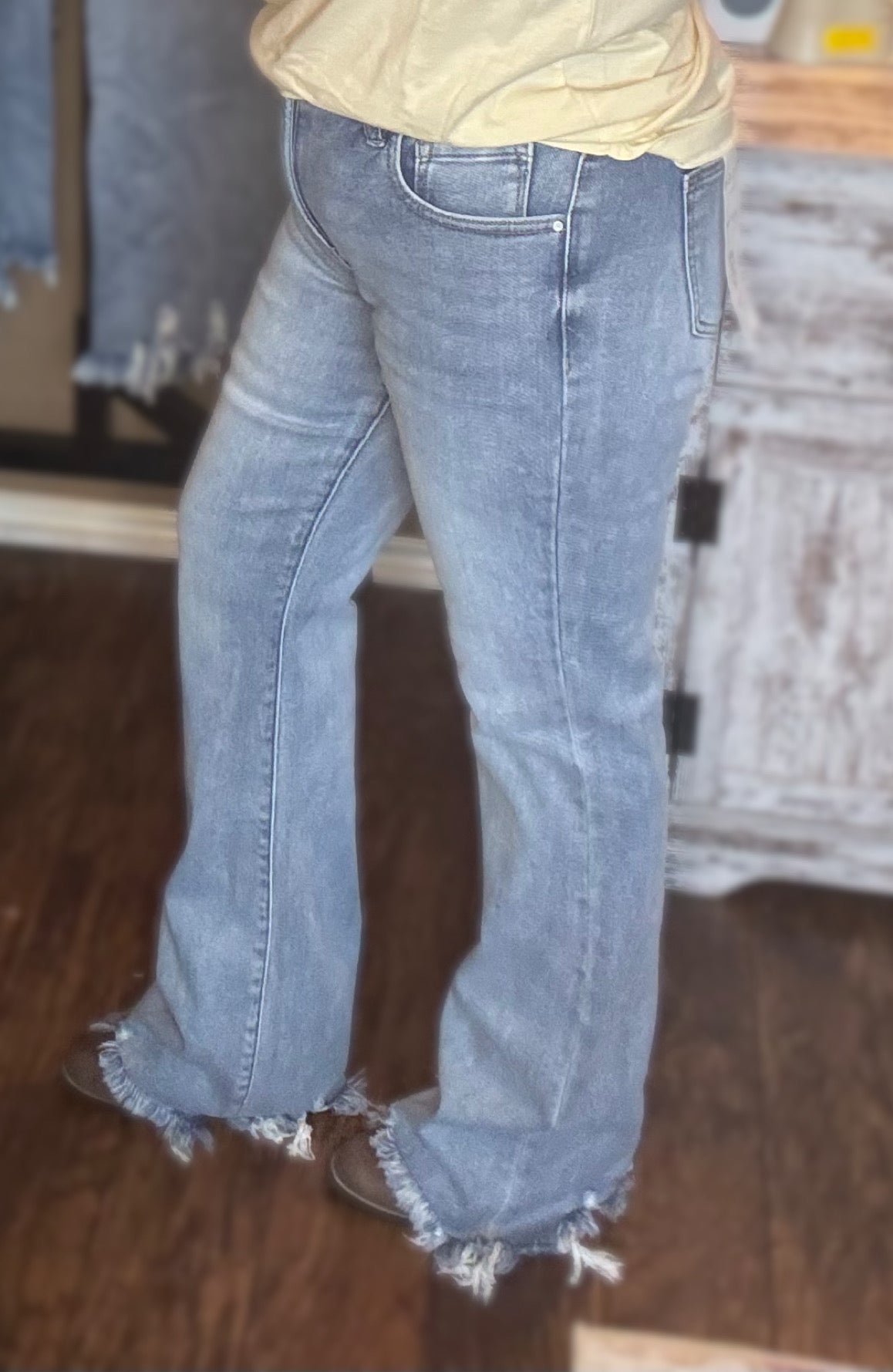 Mid Rise Tummy Control Flare Jeans