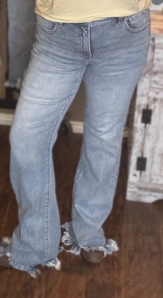Mid Rise Tummy Control Flare Jeans