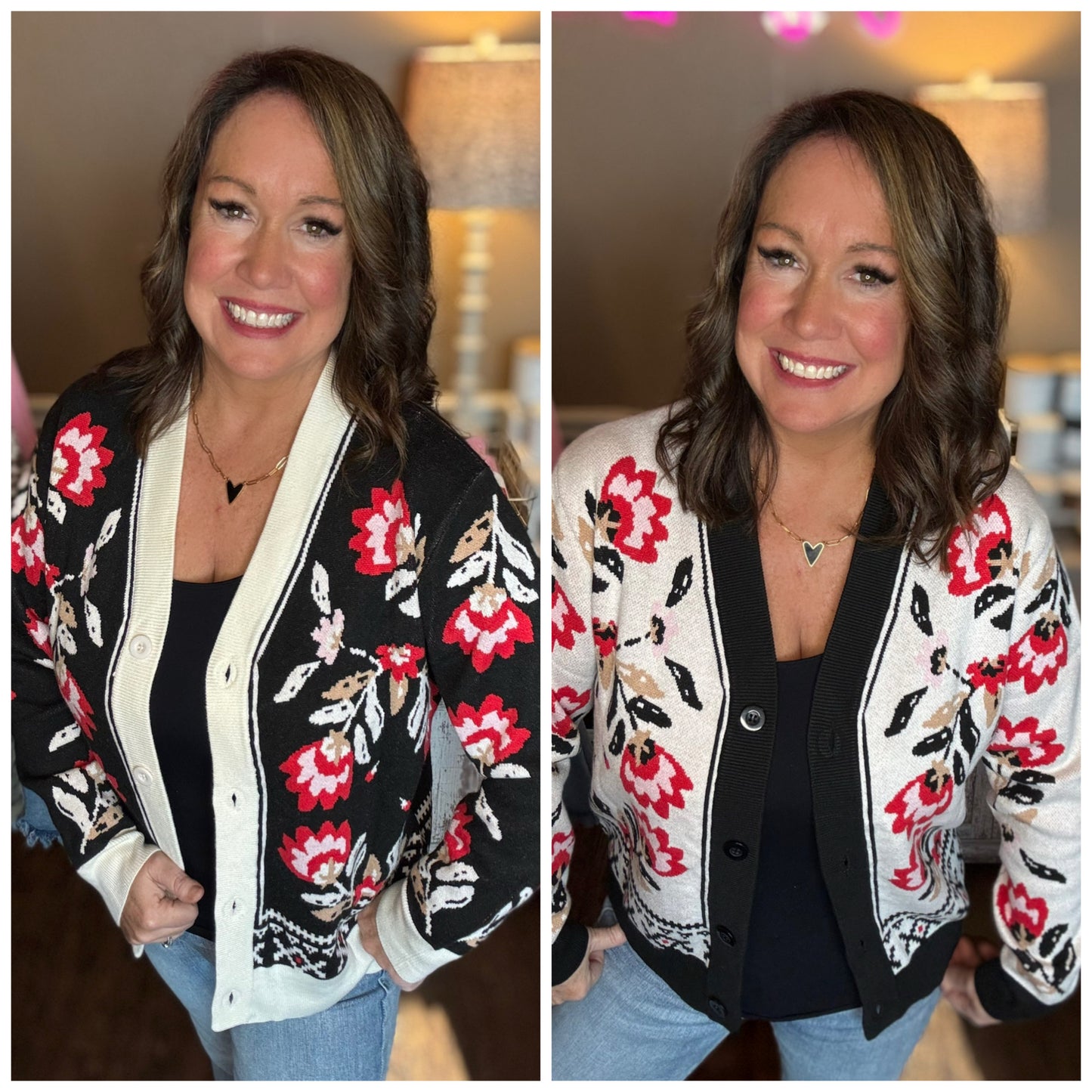 Floral Cardigan Sweater