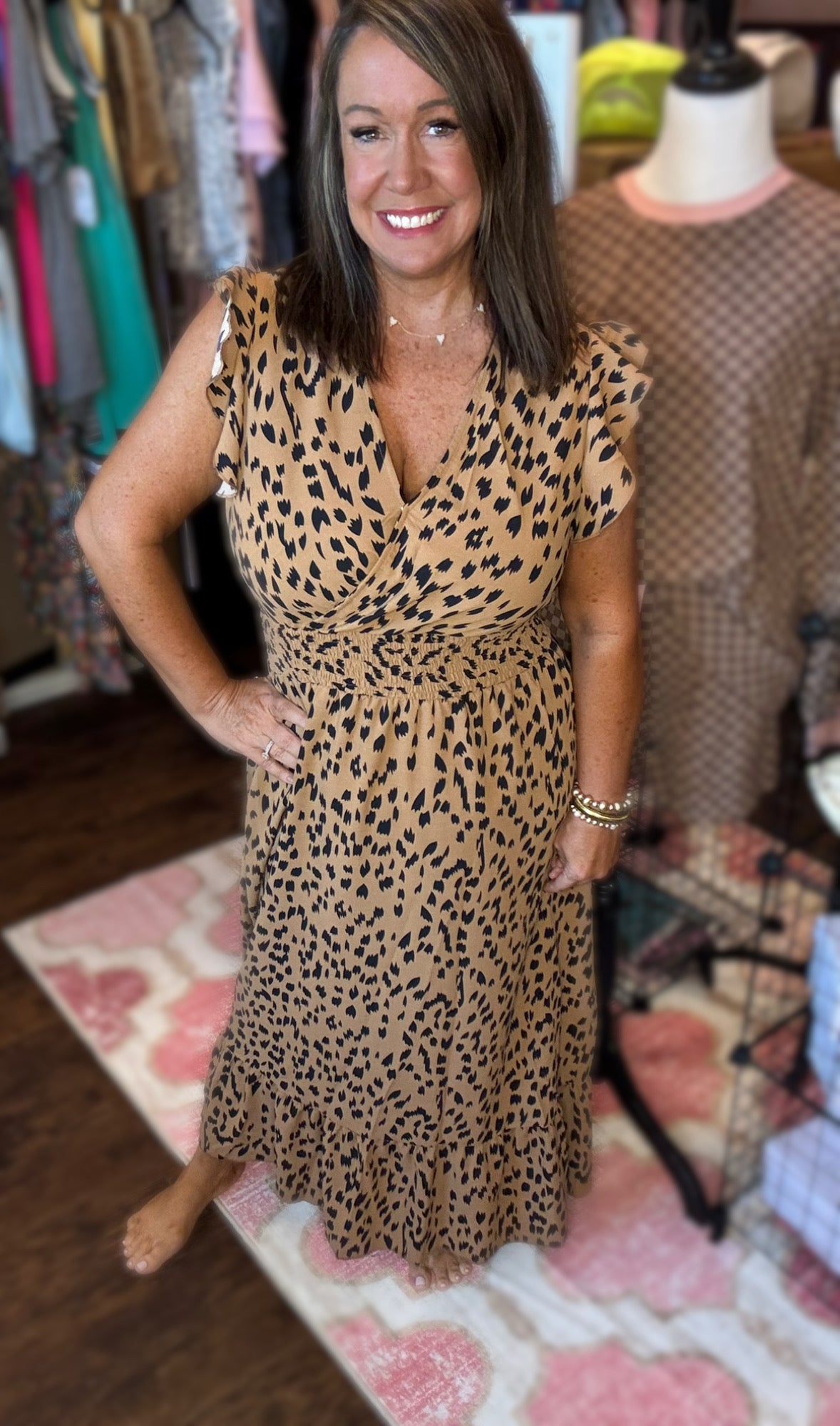 Leopard Ruffle Wrap Dress