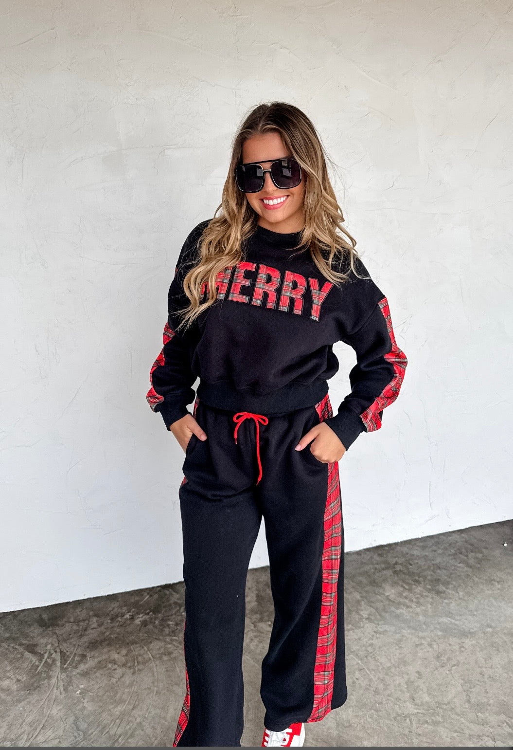 Plaid Merry Pant Set