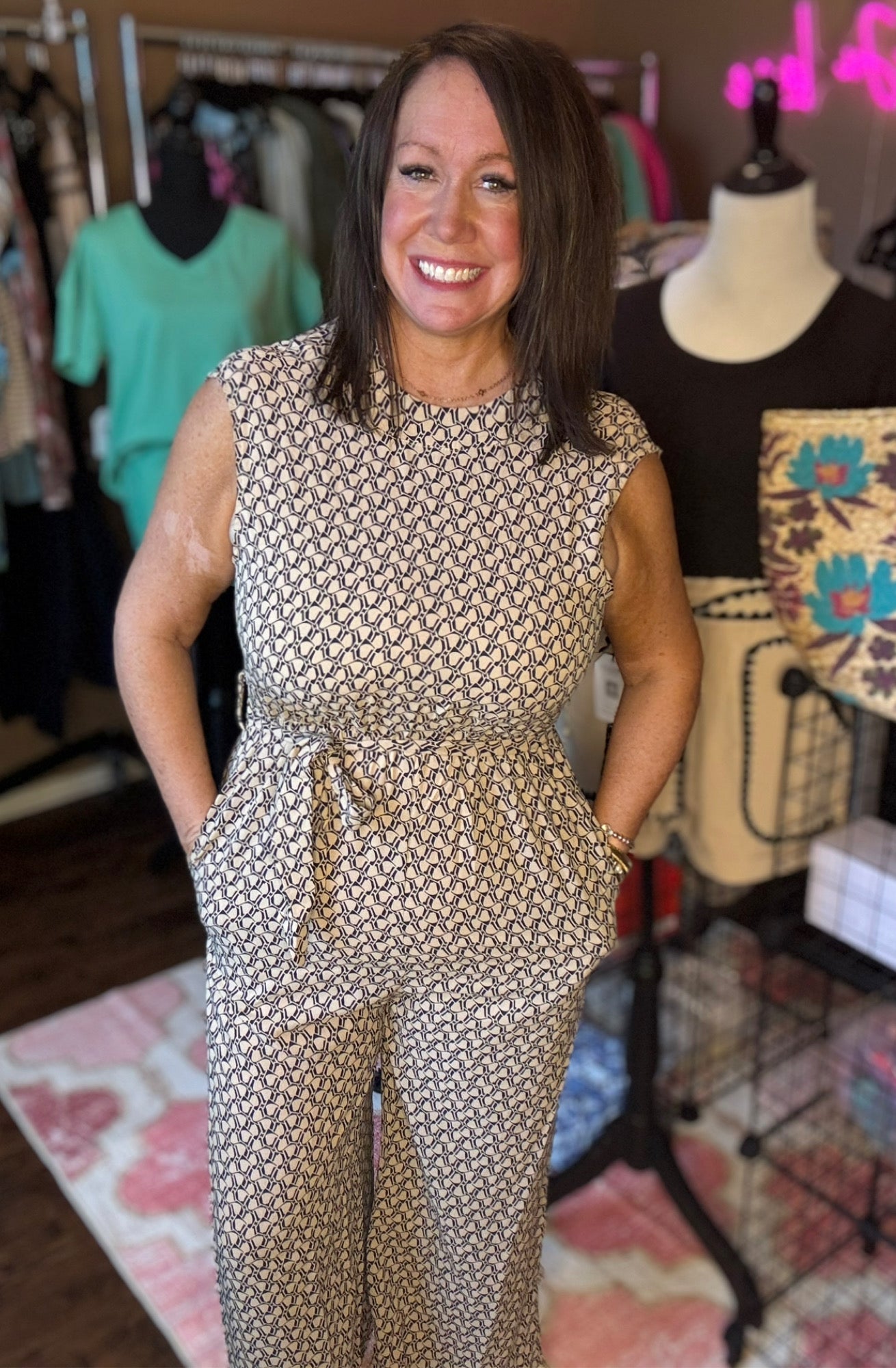 Printed Wide Leg Jumpsuit