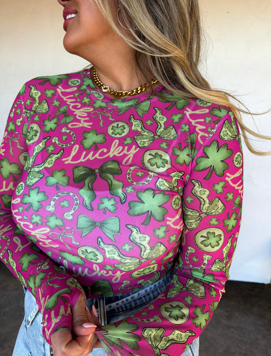 Lucky Girl Mesh Top