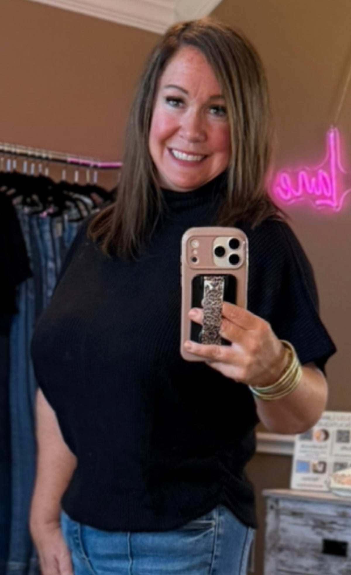 Mock Neck Side Shirred Sweater