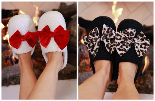 Sherpa Bow Slippers