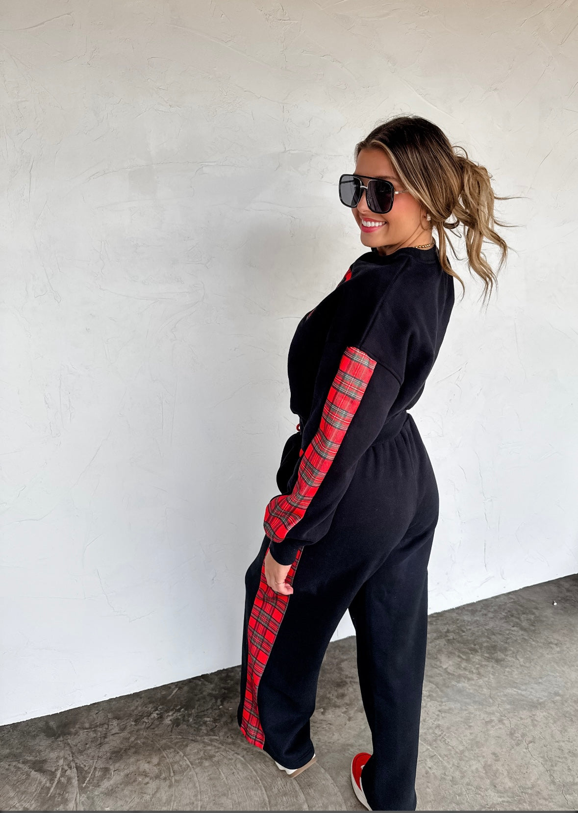 Plaid Merry Pant Set