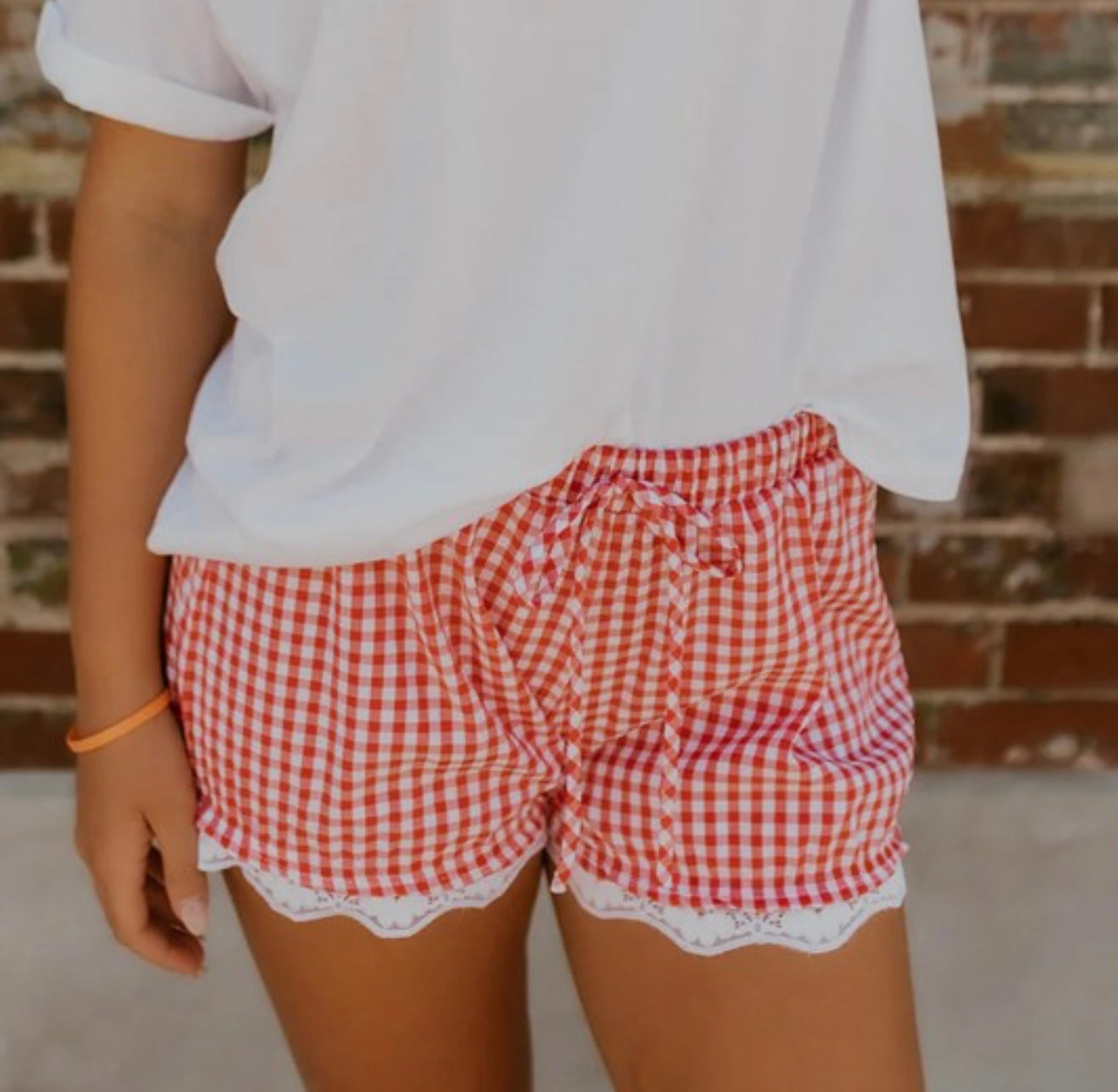 Gingham & Lace Shorts