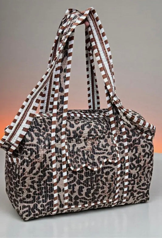 Wild Thing Leopard Quilted Duffle Bag