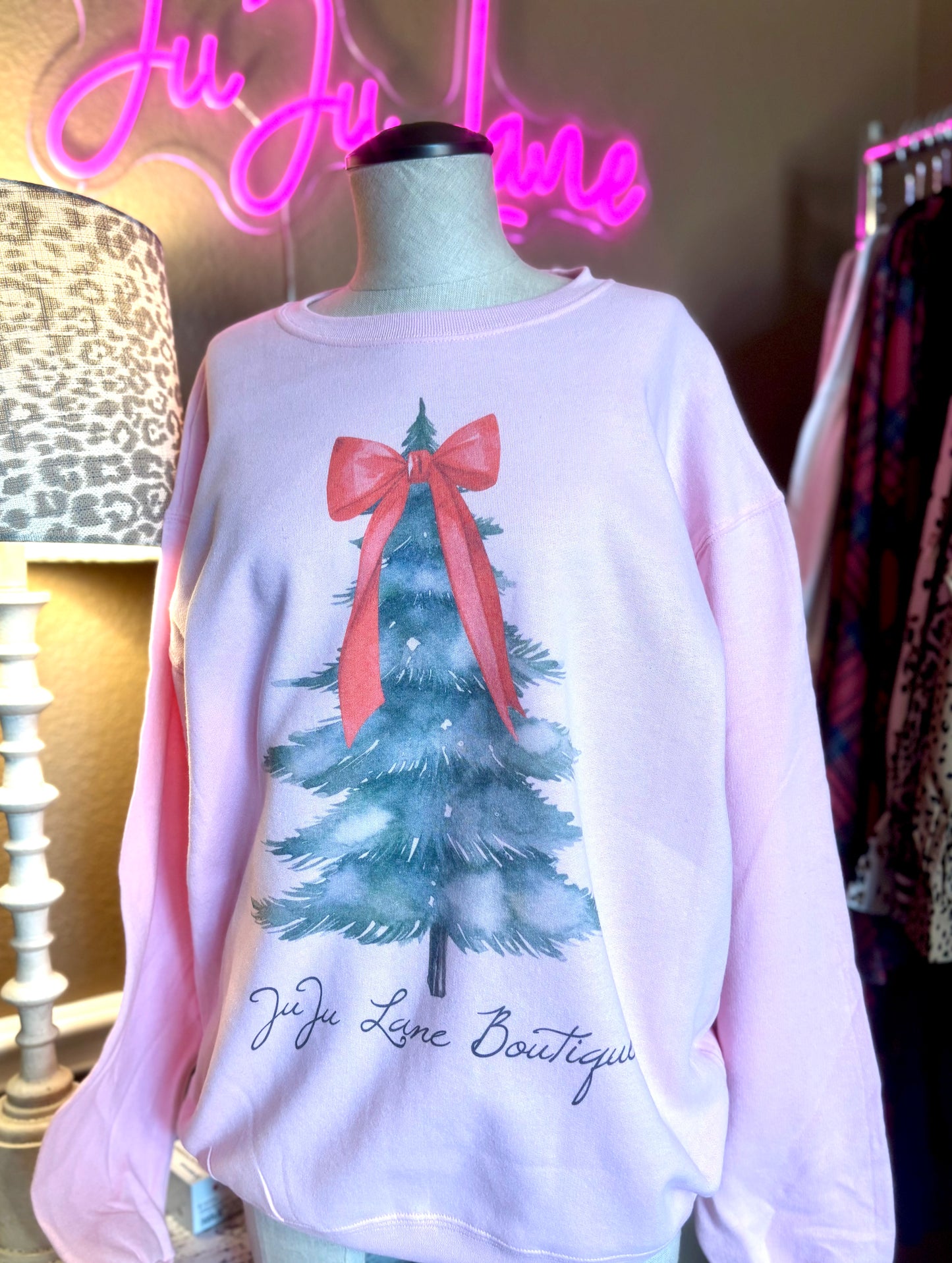 Pink Christmas Tree Sweatshirt