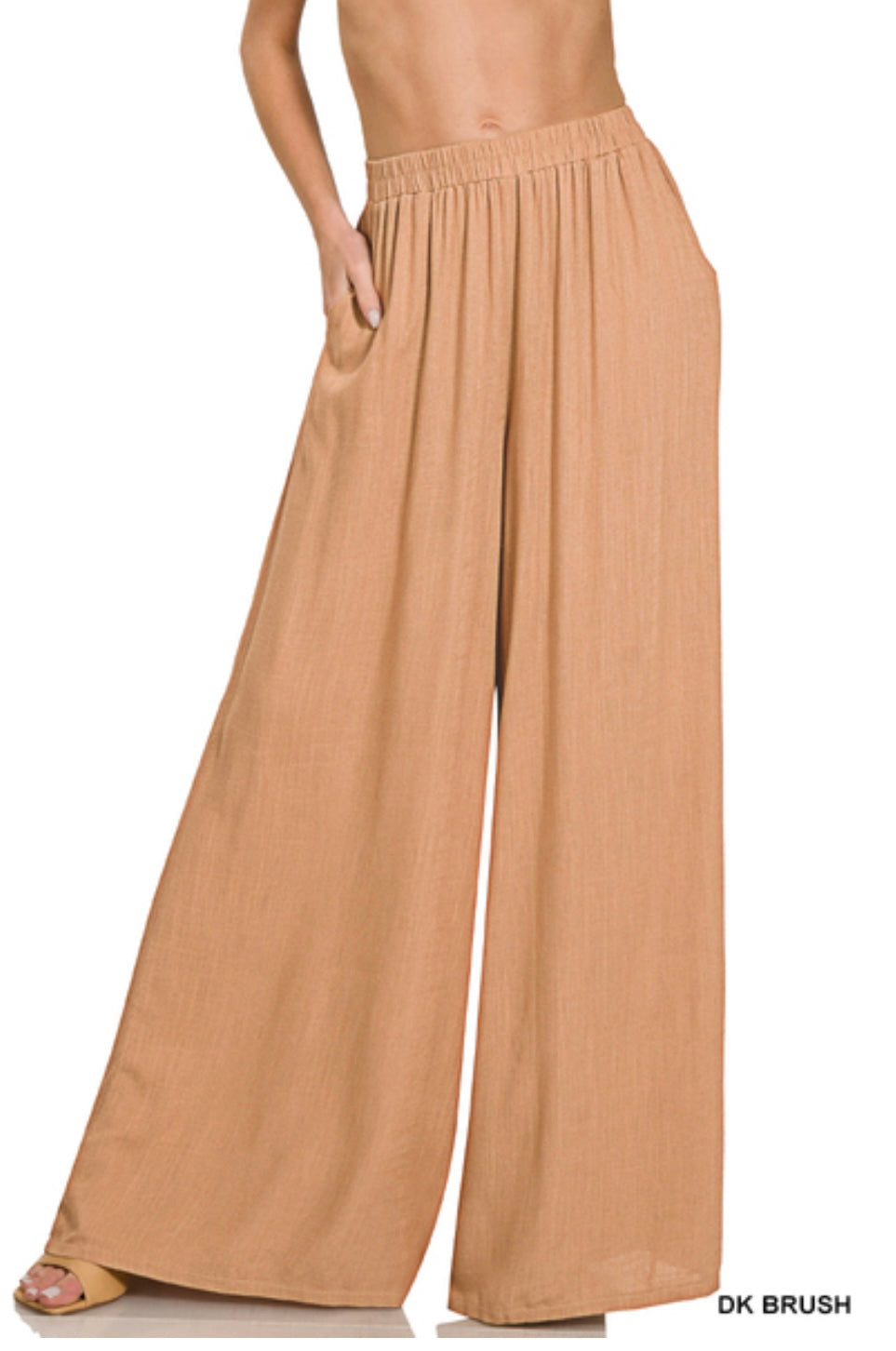 Zenana Linen Wide Leg Pants - Long