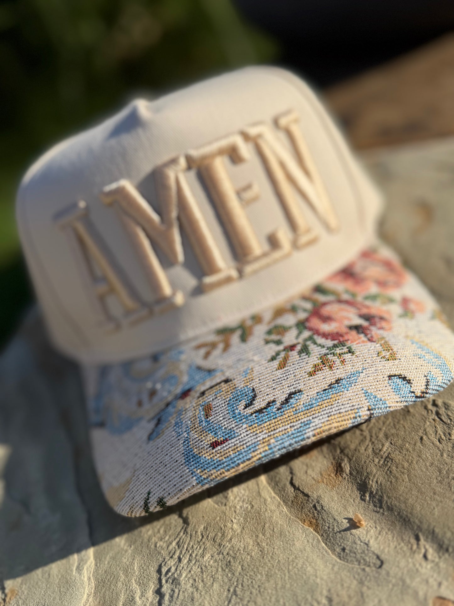 Amen Embroidered Puff Hats