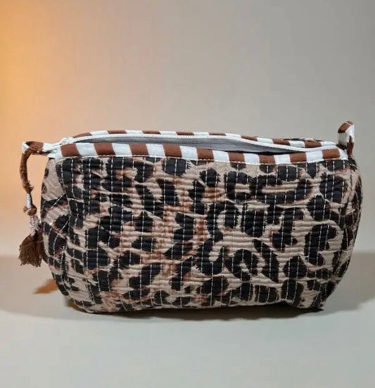 Wild Thing Leopard Quilted Cosmetic Bag