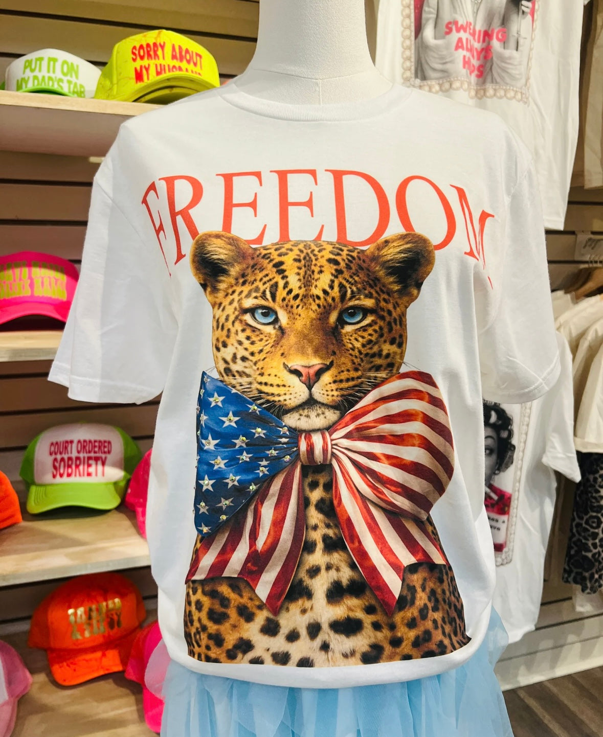 Freedom Leopard Bling Tee
