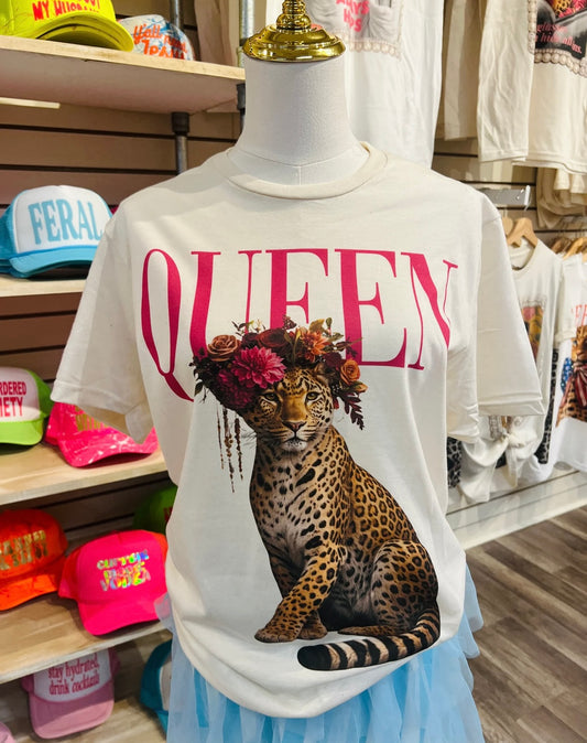 Queen Leopard Bling Tee Preorder