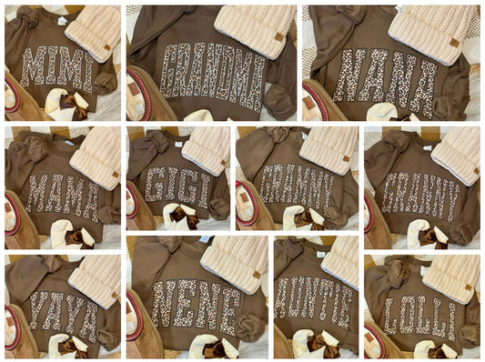 Custom Leopard Name Sweatshirt PREORDER