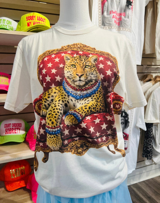 Oh My Stars Leopard Bling Tee Preorder