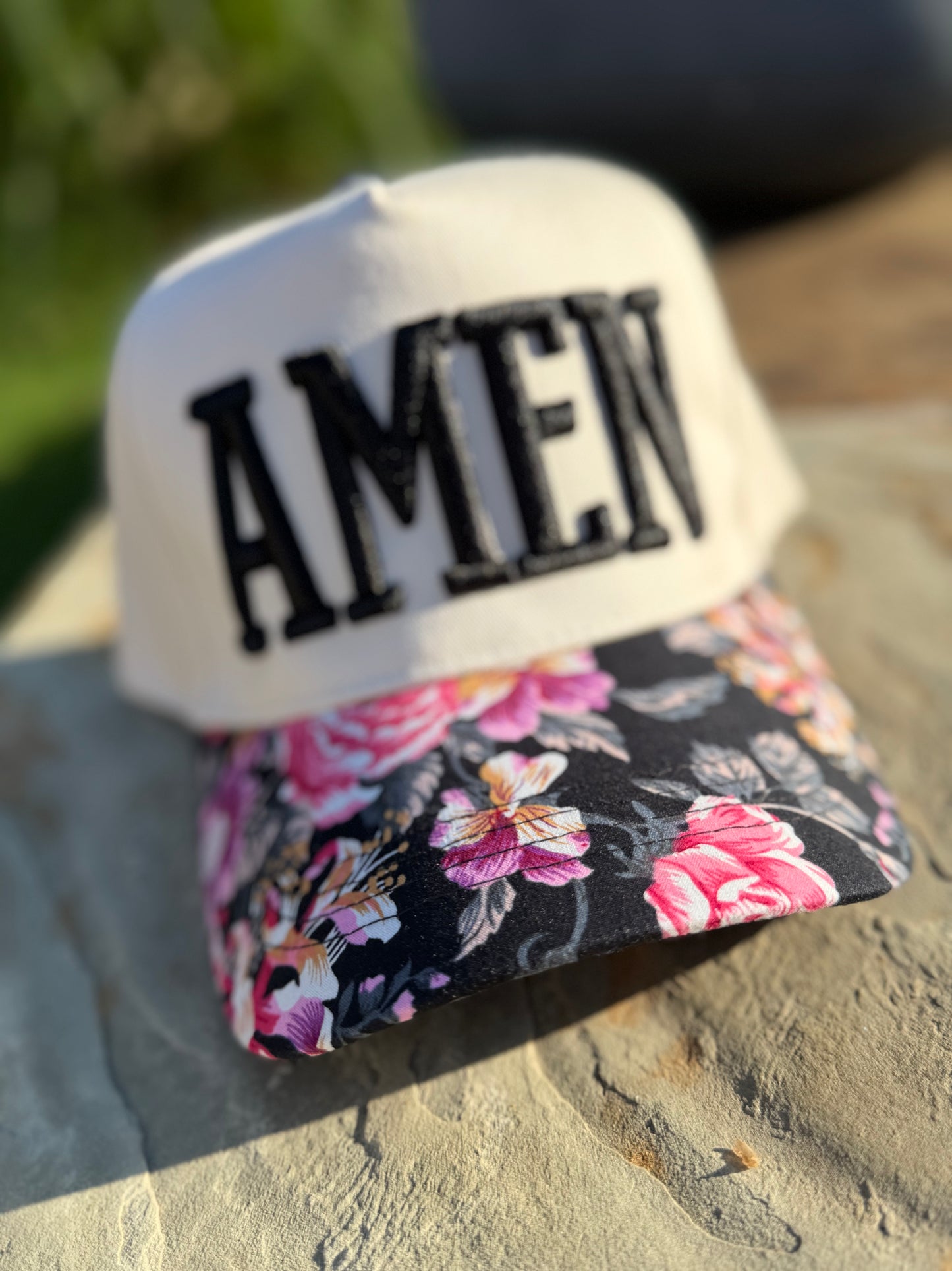 Amen Embroidered Puff Hats