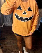 Load image into Gallery viewer, Sequin Jack-O-Lantern Sweatshirt