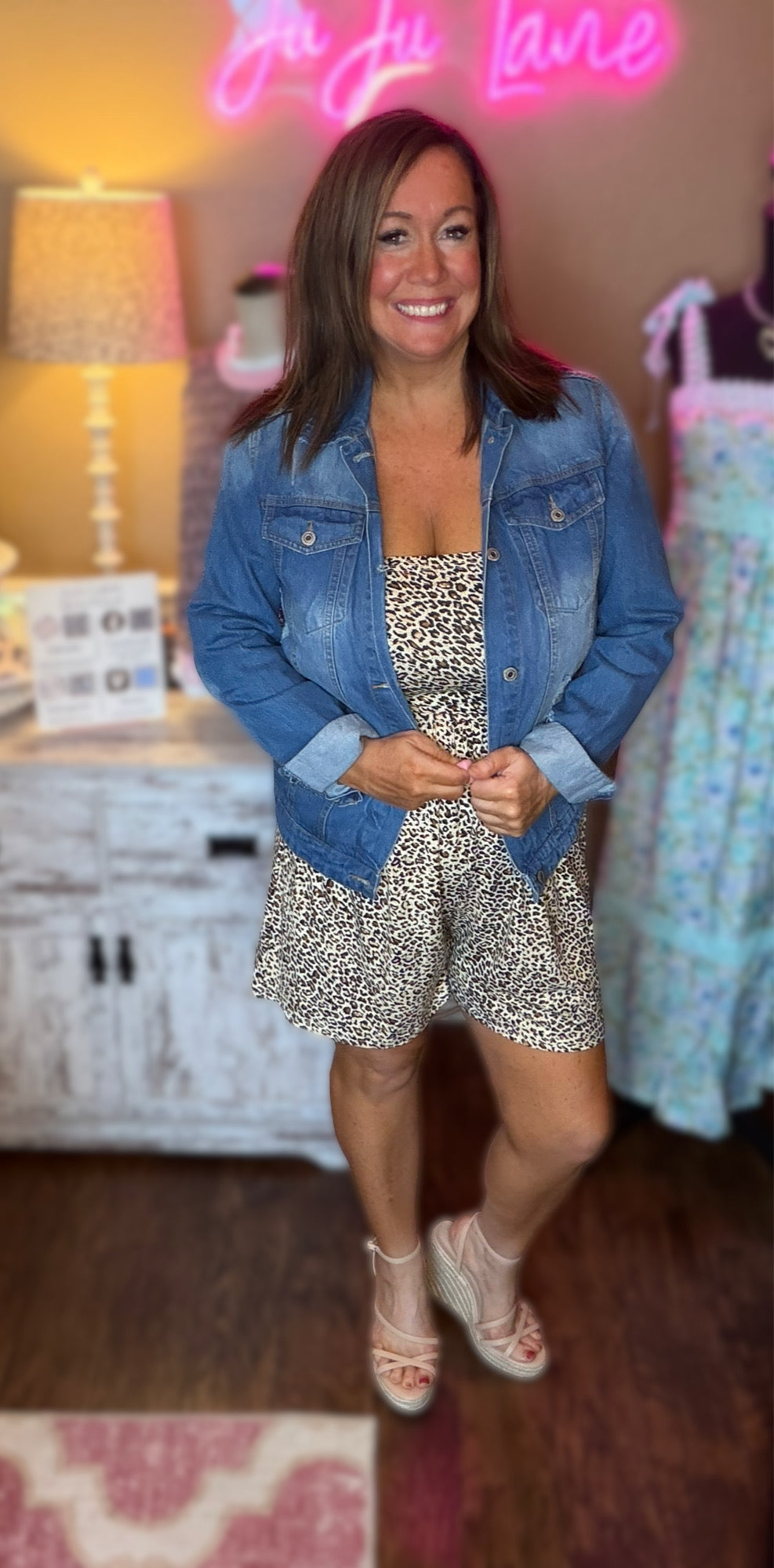 Strapless Leopard Romper