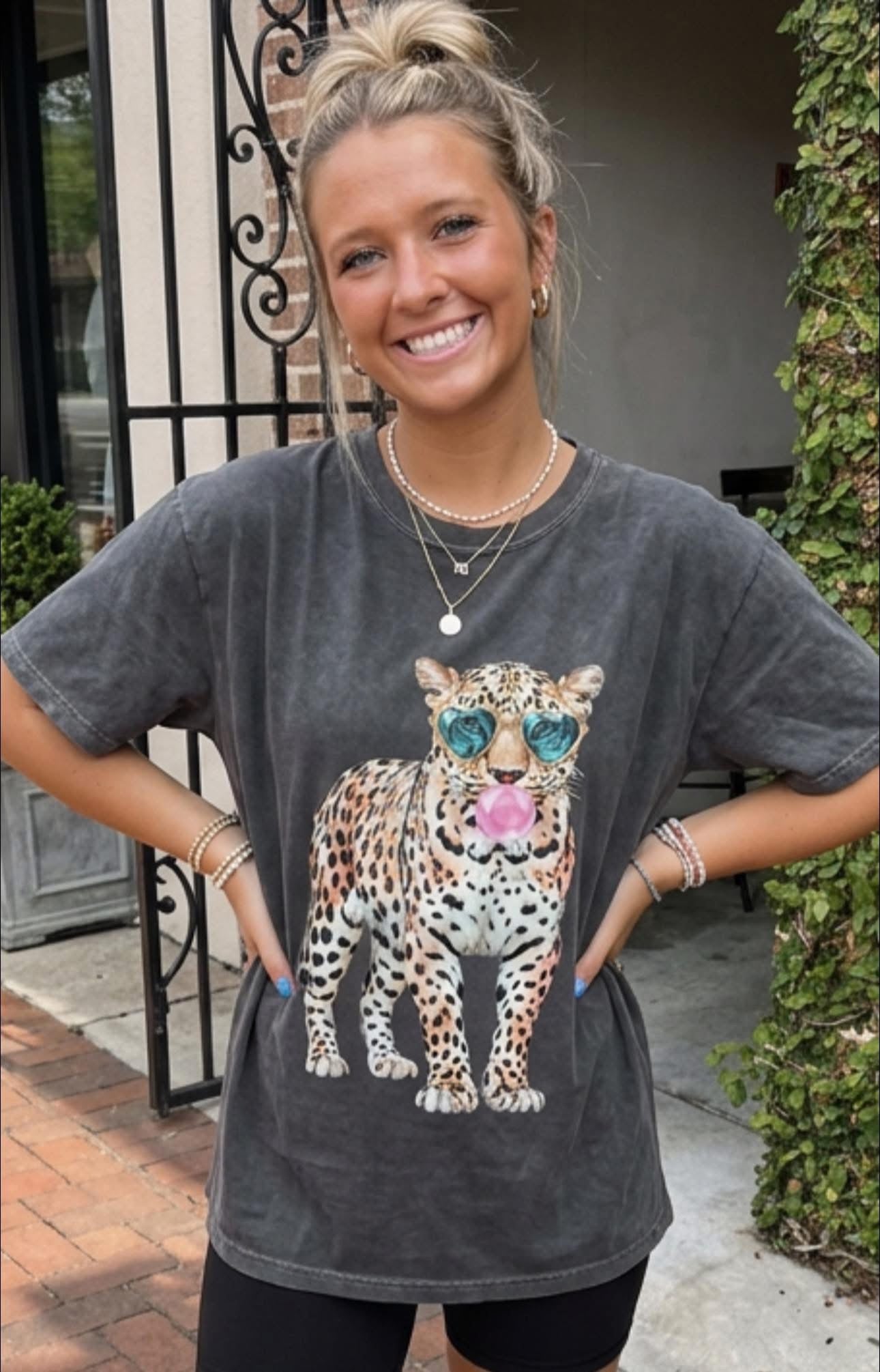 Bubble Gum Leopard Tee Preorder