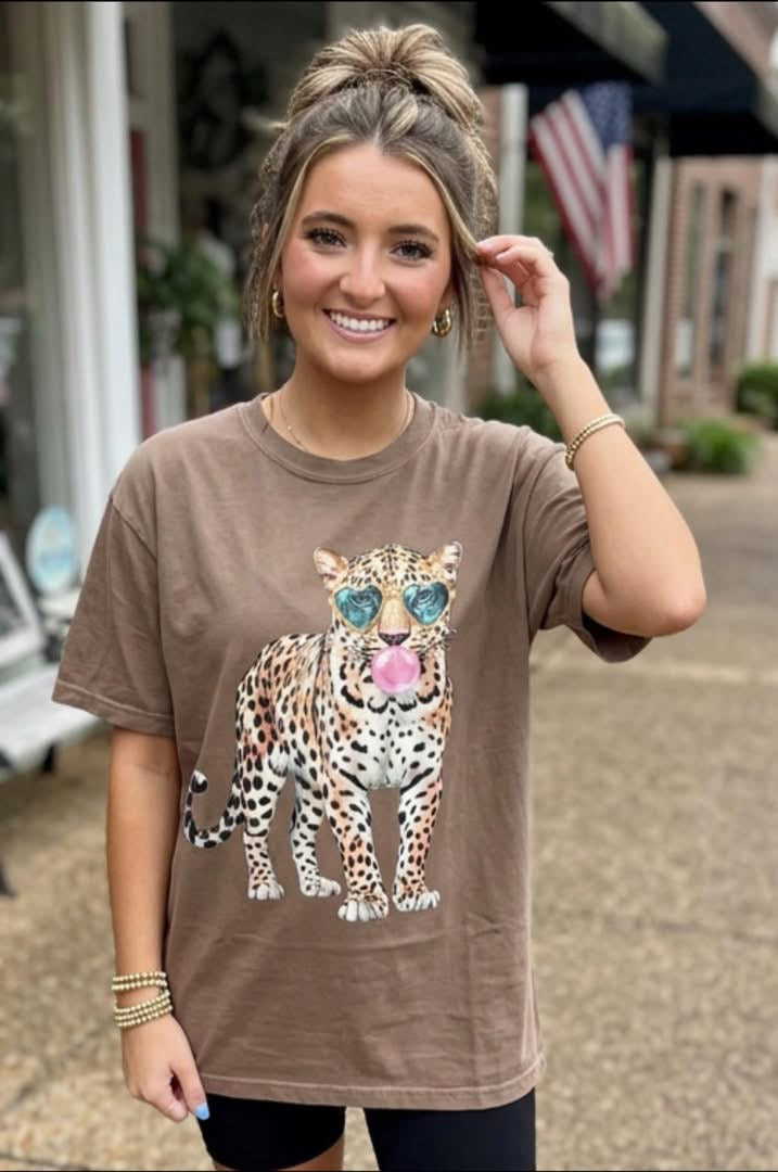 Bubble Gum Leopard Tee Preorder
