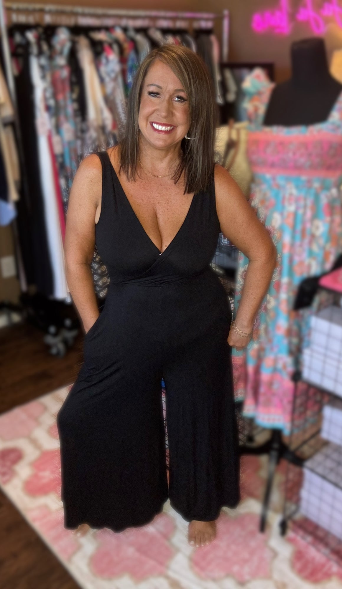 Deep V Jumpsuit