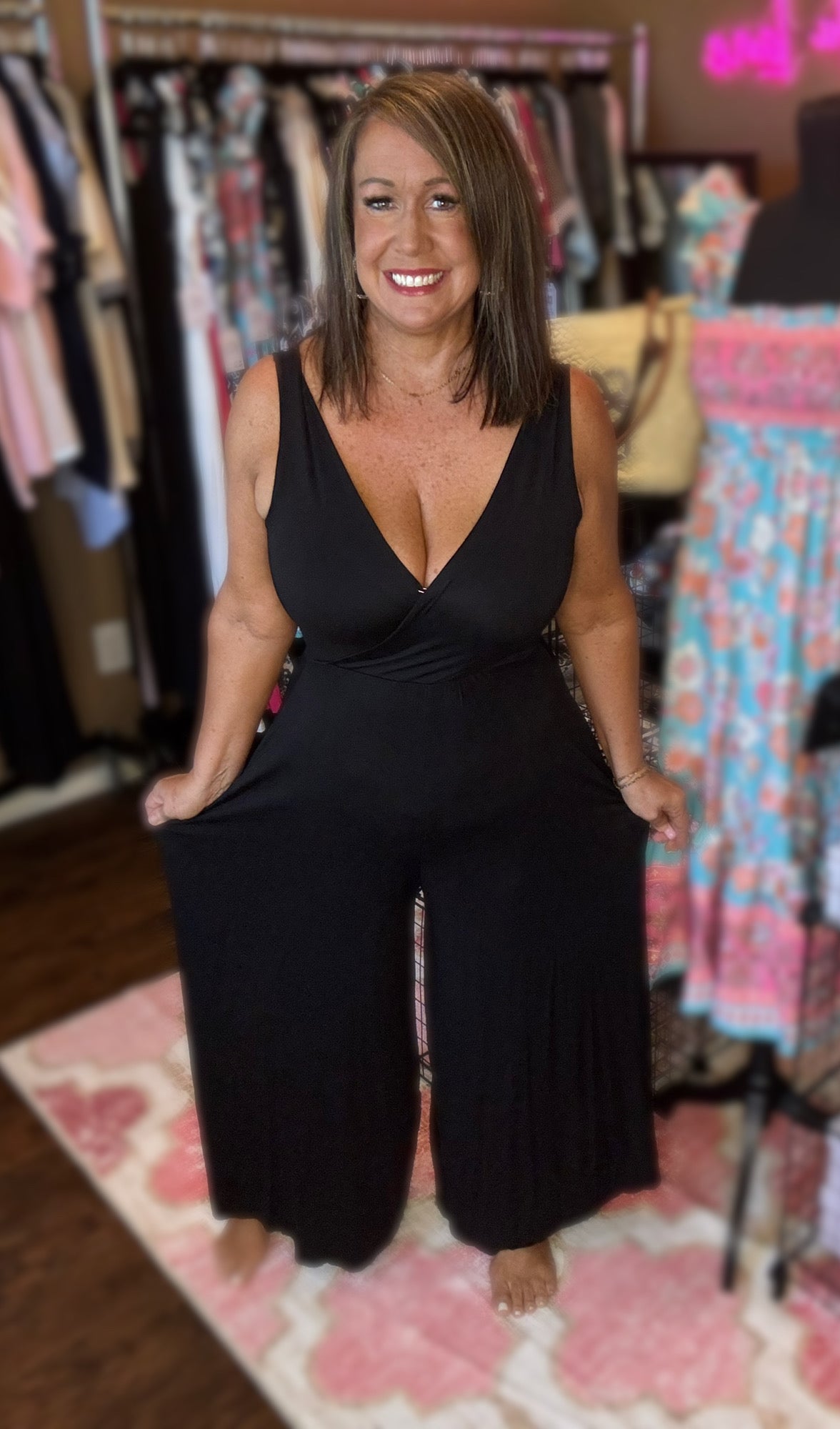 Deep V Jumpsuit
