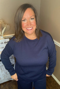 Textured Lounge Set - Navy