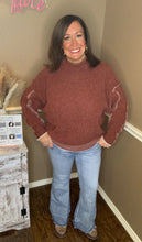 Load image into Gallery viewer, Oversized Mock Neck Chenille Sweater - Rust