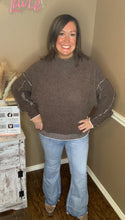 Load image into Gallery viewer, Oversized Mock Neck Chenille Sweater - Brown