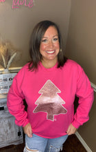 Load image into Gallery viewer, Pink Glitter Tree Sweatshirt