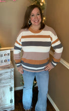 Load image into Gallery viewer, Striped Color Block Sweater