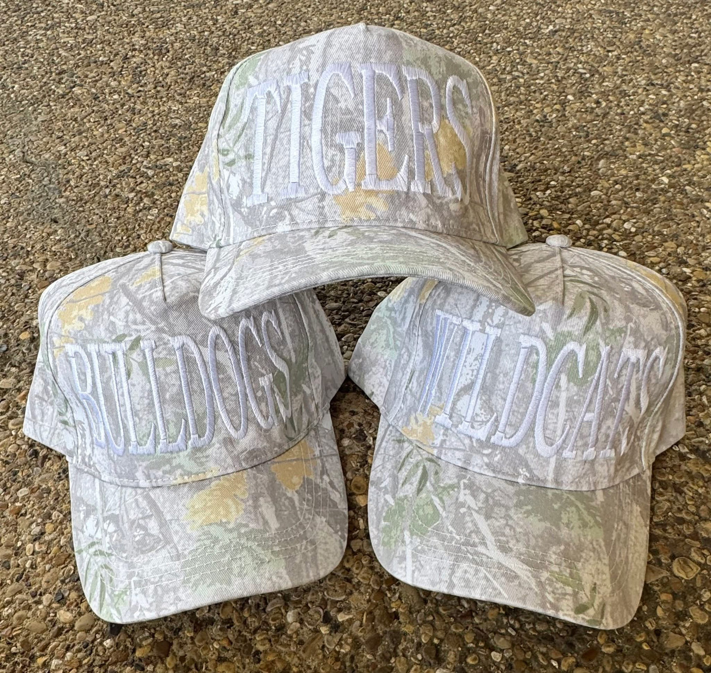 Custom White Camo Hats