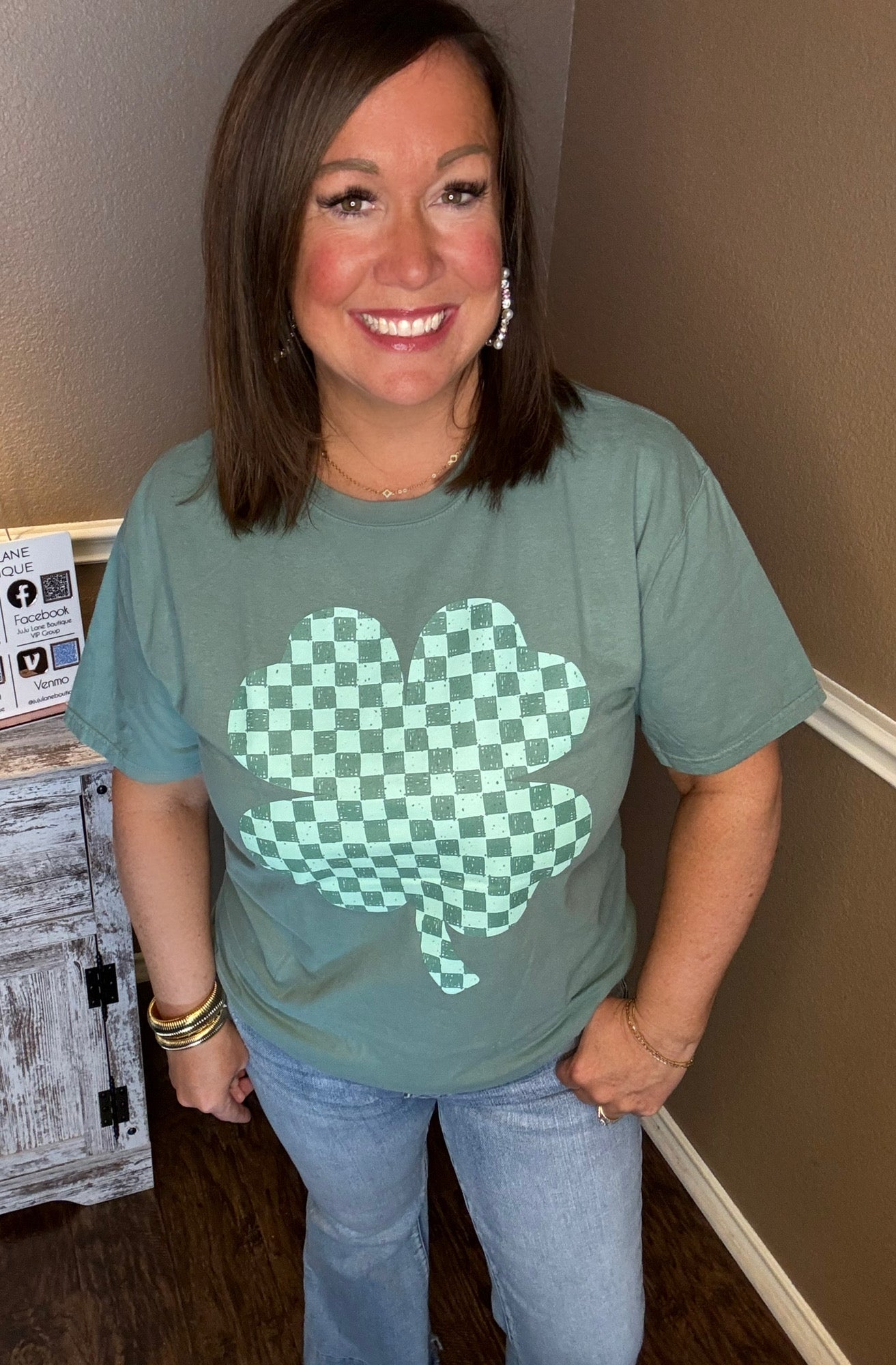 Checkered Shamrock Tee