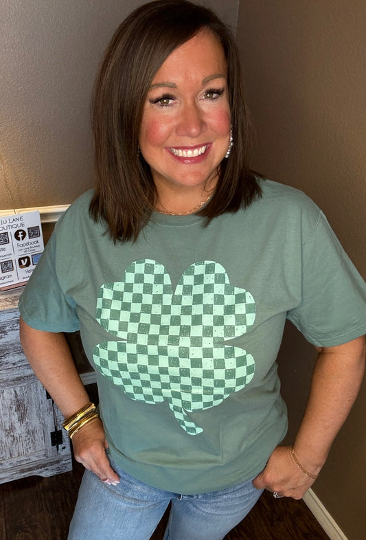 Checkered Shamrock Tee