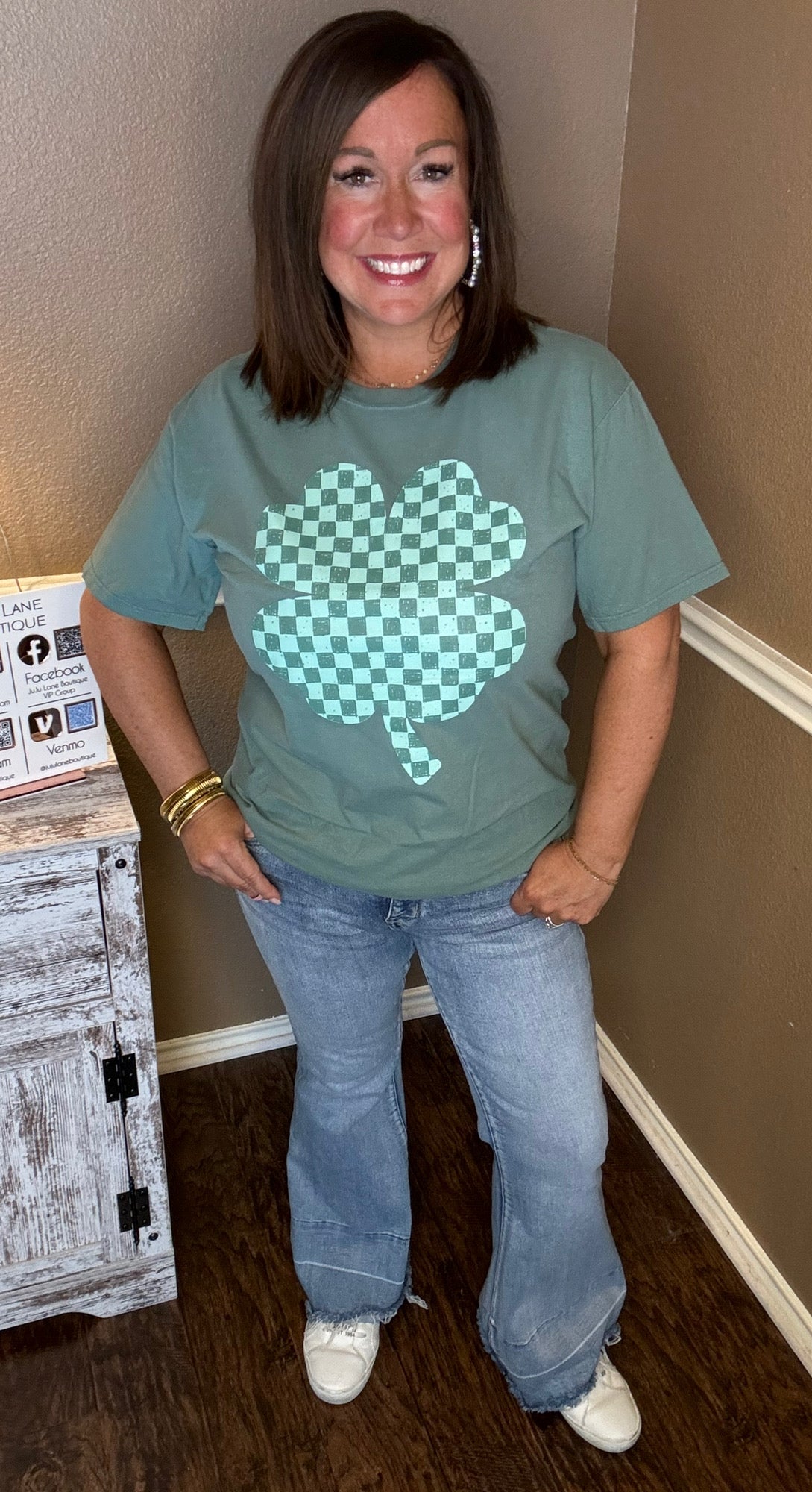 Checkered Shamrock Tee