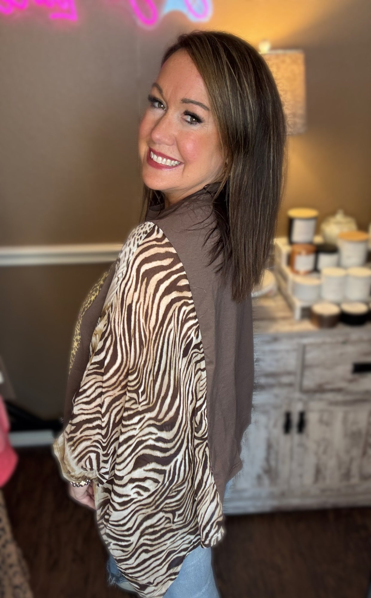 Kaftan Top - Vintage Leopard Star