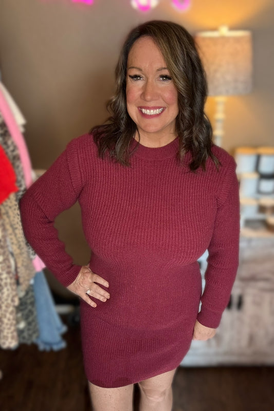 Burgundy Sweater Dress