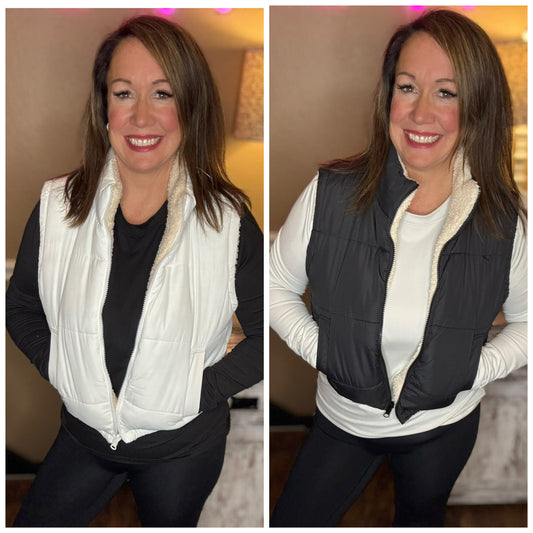 Reversible Fur Puffer Vest