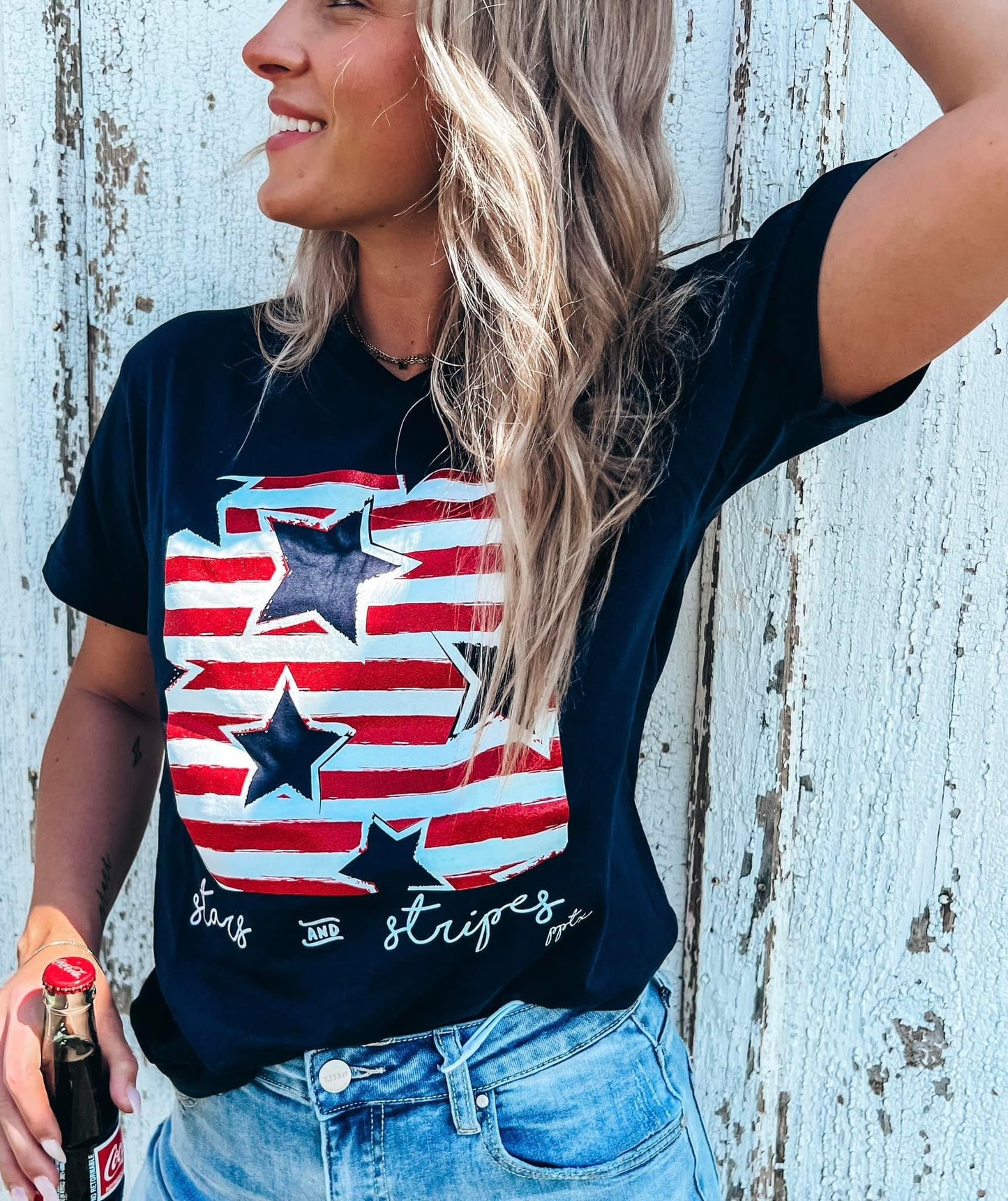 Stars & Stripes Glitter Tee PREORDER